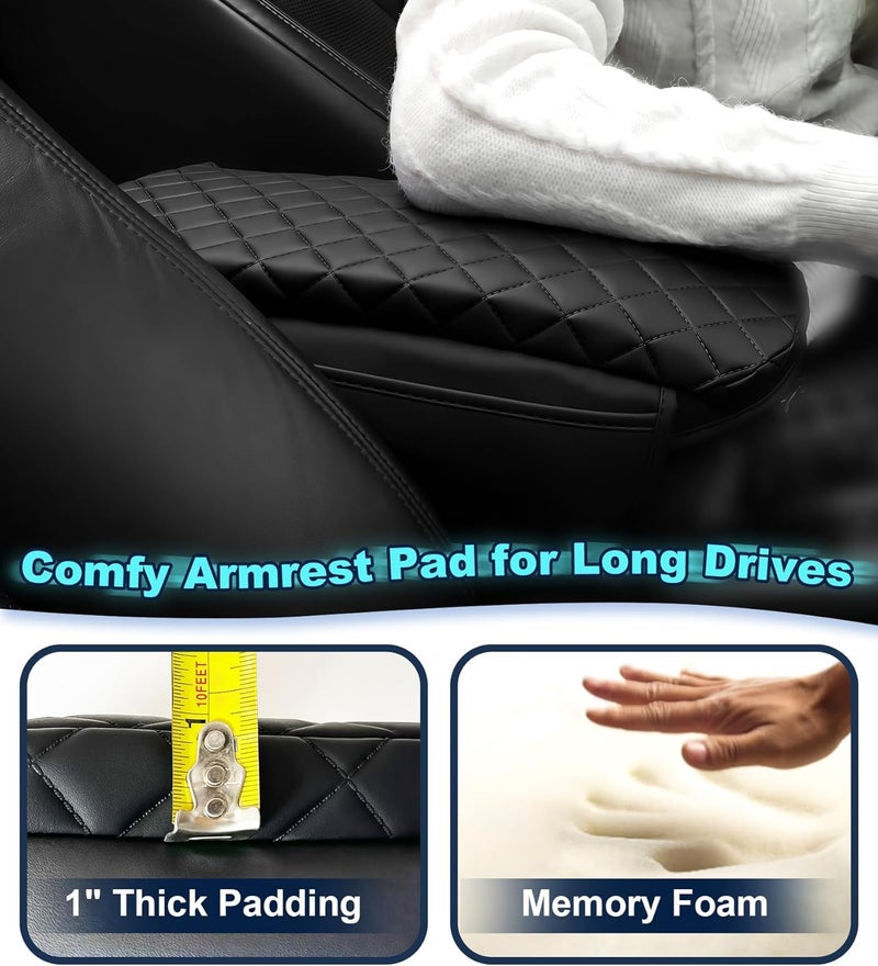 SDPVorn Armrest Cover for Ford Bronco Sport (2021-2023) - PU Leather Cushion with Pockets - Image 3