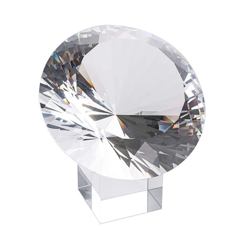 LONGWIN Huge 150mm (5.9 in.) Crystal Polyhedron Diamond Paperweight Wedding Home Decoration Christmas Centerpieces(Clear) - Image 1