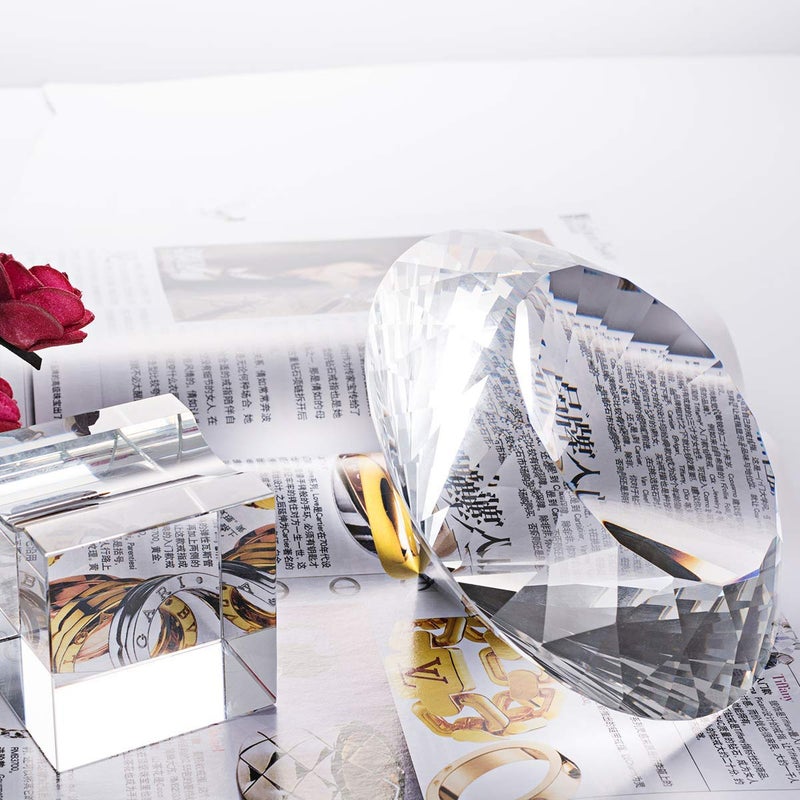 LONGWIN Huge 150mm (5.9 in.) Crystal Polyhedron Diamond Paperweight Wedding Home Decoration Christmas Centerpieces(Clear) - Image 3