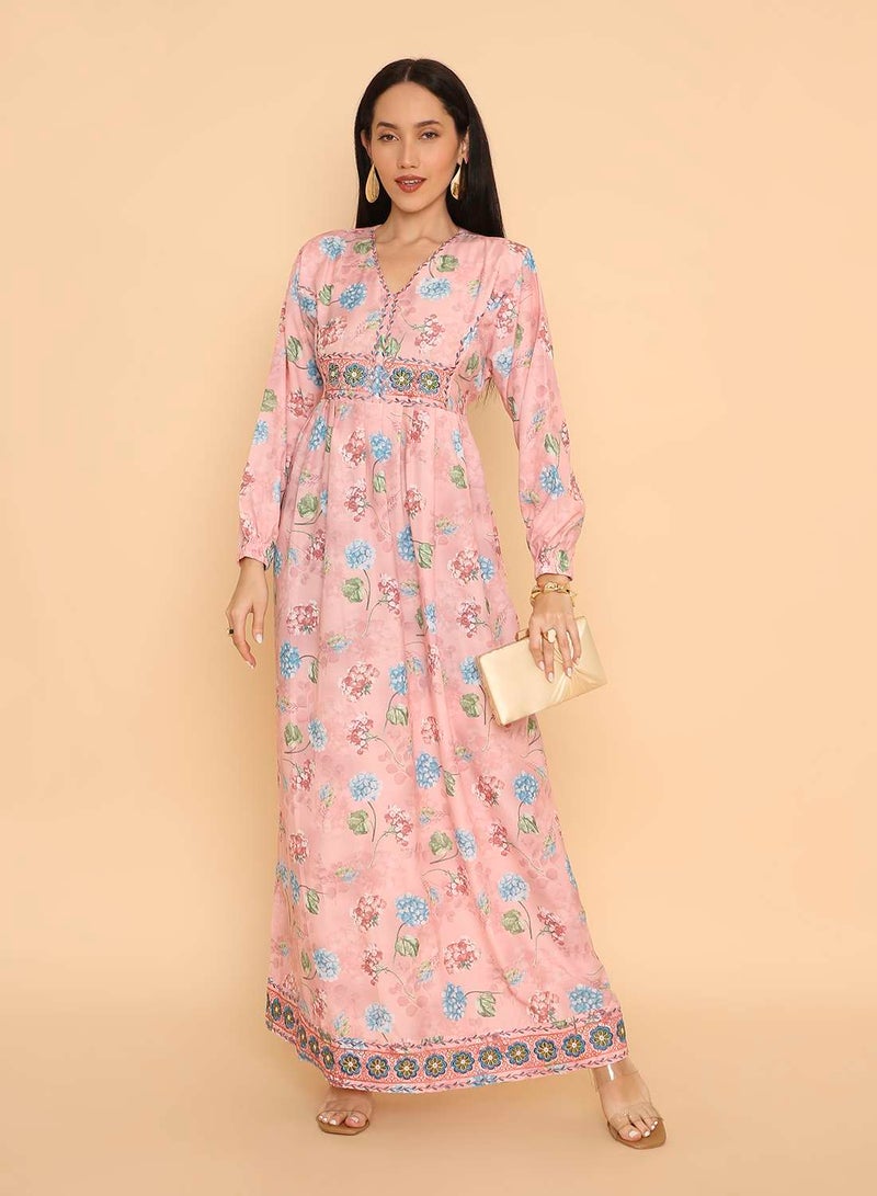 HANA & SARA Latest arabic tradtional pure viscose jalabiya dress for womens with stone beaded design - Image 1