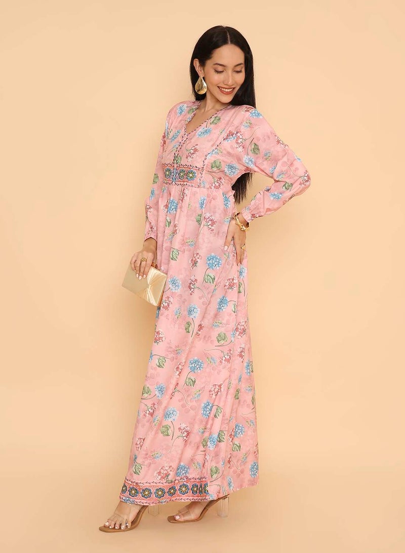 HANA & SARA Latest arabic tradtional pure viscose jalabiya dress for womens with stone beaded design - Image 5