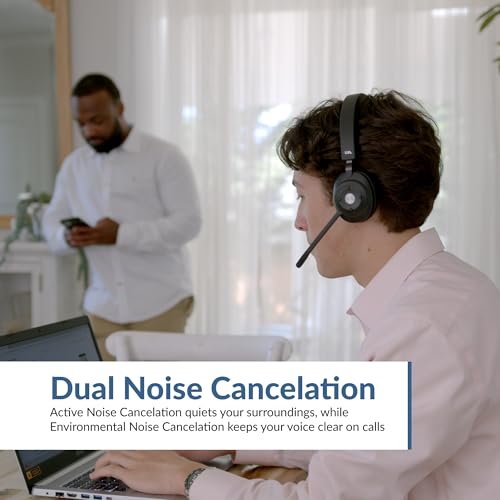 Cyber Acoustics CA Essential Bluetooth Headset (HS-2000BT) – Professional Wireless Headset Optimized for UC Platforms, ANC & ENC Technology Ensure Quality Audio for Calls & Music, Earcup Controls, Comfortable - Image 3