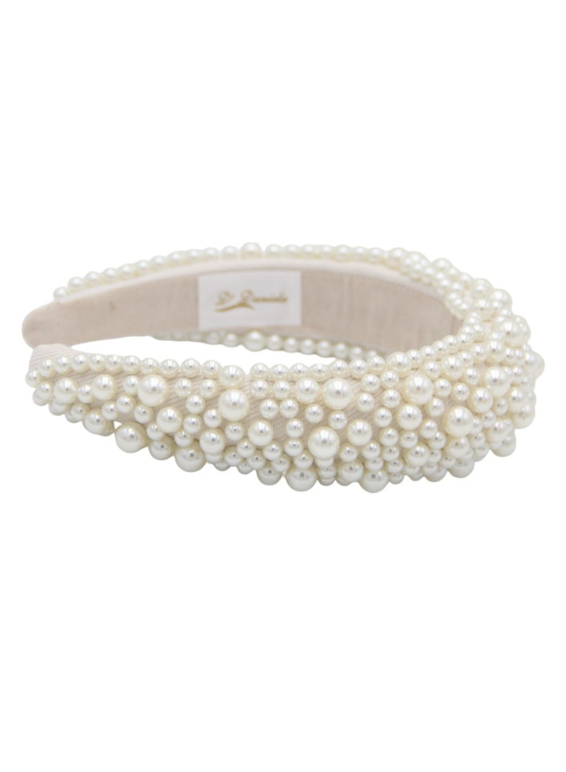 Bidani Faux Pearl Headband - White - Image 3
