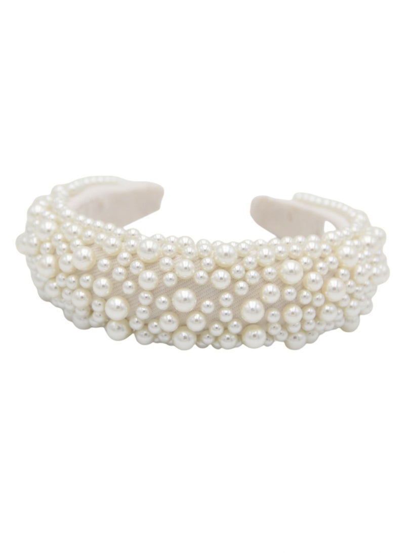 Bidani Faux Pearl Headband - White - Image 2