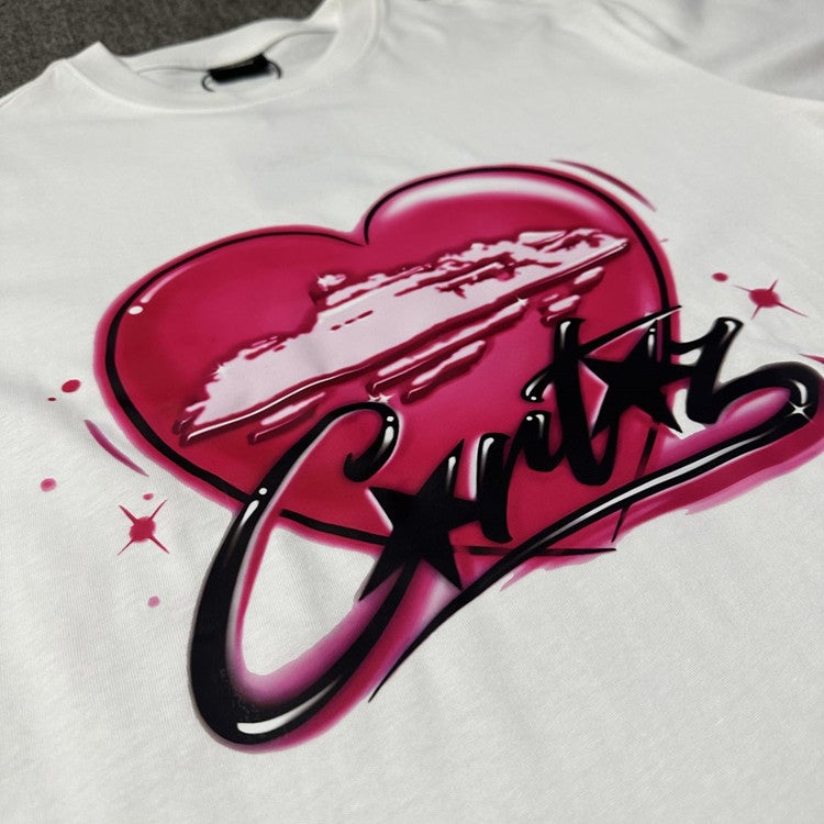 Summer Alcatraz Series 16 High-Definition Letter And Heart Print T-Shirts, Celebrity Style, Couple Casual Wear - Image 4