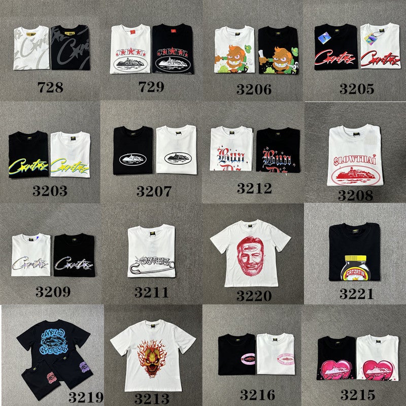 Summer Alcatraz Series 16 High-Definition Letter And Heart Print T-Shirts, Celebrity Style, Couple Casual Wear - Image 2