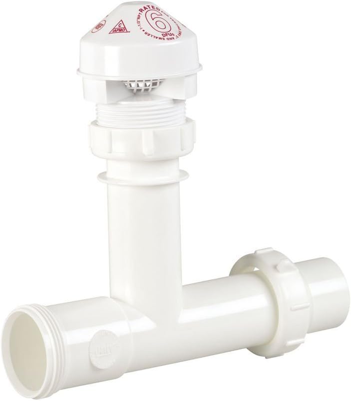 Oatey 39225 Sure Vent Air Admittance Valve 6 DFU with White Tubular Adapter