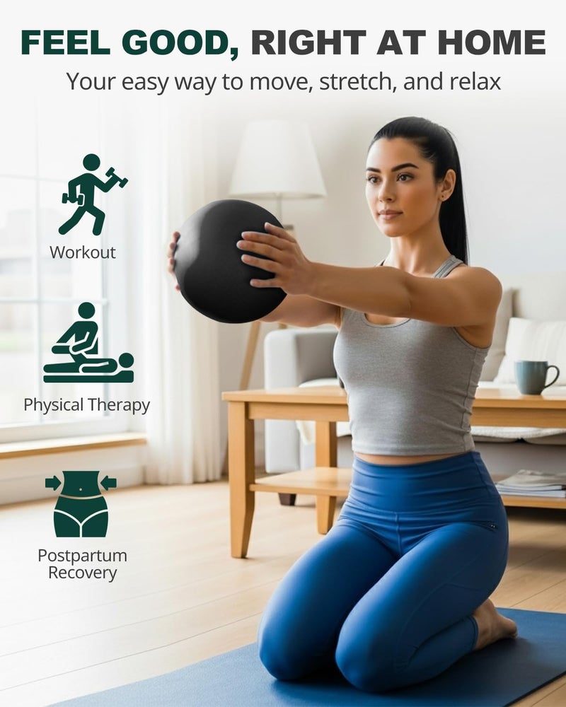 Trideer 9-Inch Pilates Ball, Small Exercise Ball for Yoga, Core Training, Physical Therapy, Balance, Stability and Stretching Pilates Equipment with Inflation Straw - Image 2