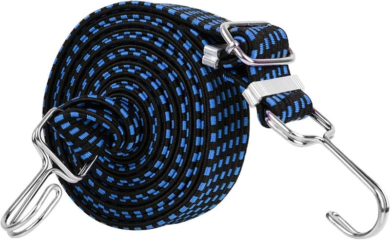 klarako Flat Bungee Cords, Long Bungee Straps Elastic Rope for Hand Carts, Securing Heavy Duty for Cargo, Moving, Luggage Rack, Camping  Blue 1m - Image 1
