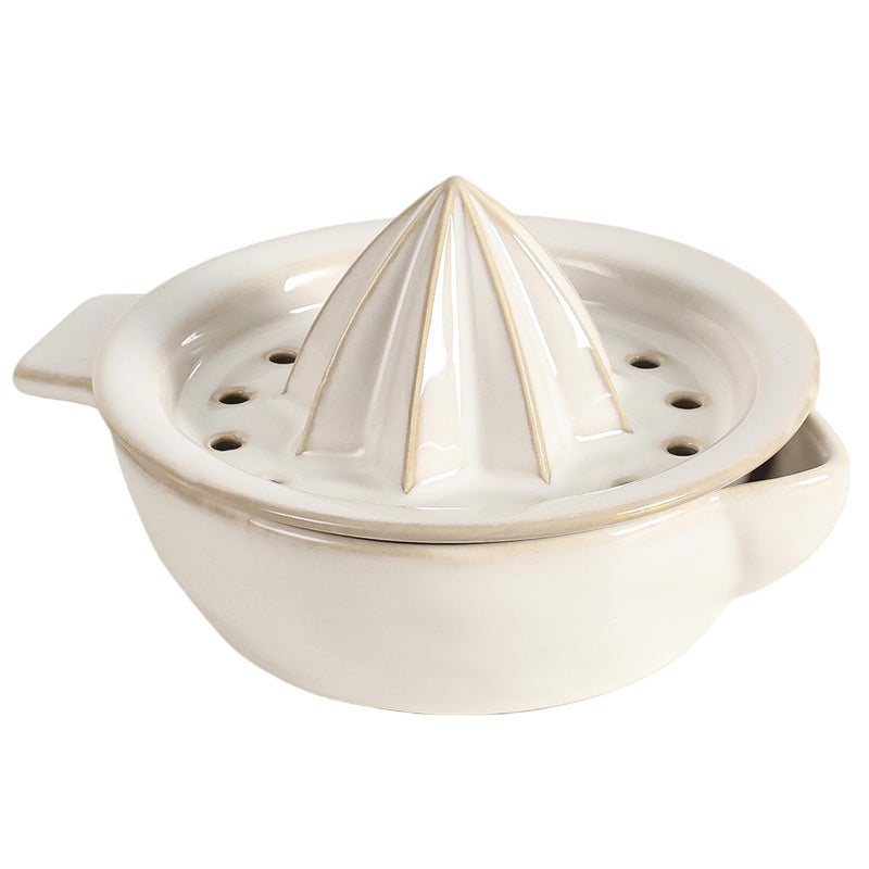 Tuioyoc Ceramic Citrus Lemon Orange Juicer Manual Squeezer, Hand Juicer Reamer Rotation Press with 6.8oz Bowl, Strainer Lid, Spout, Handle, Dishwasher Safe, Easy to Clean - Image 1