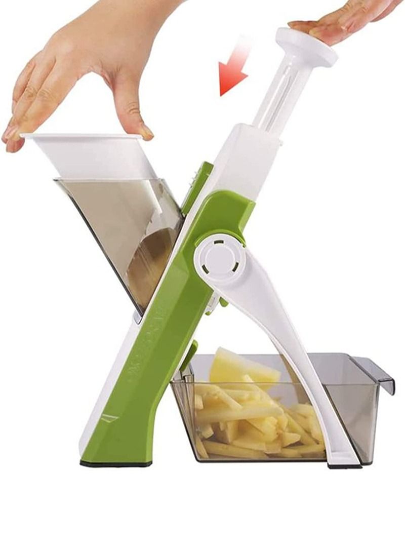 إيه جي دي اداة تقطيع مندولين للمطبخ متعددة الوظائف آمنة غذائيًا لتقطيع الخضروات والجزر والبصل والبطاطس والفواكه - Image 1