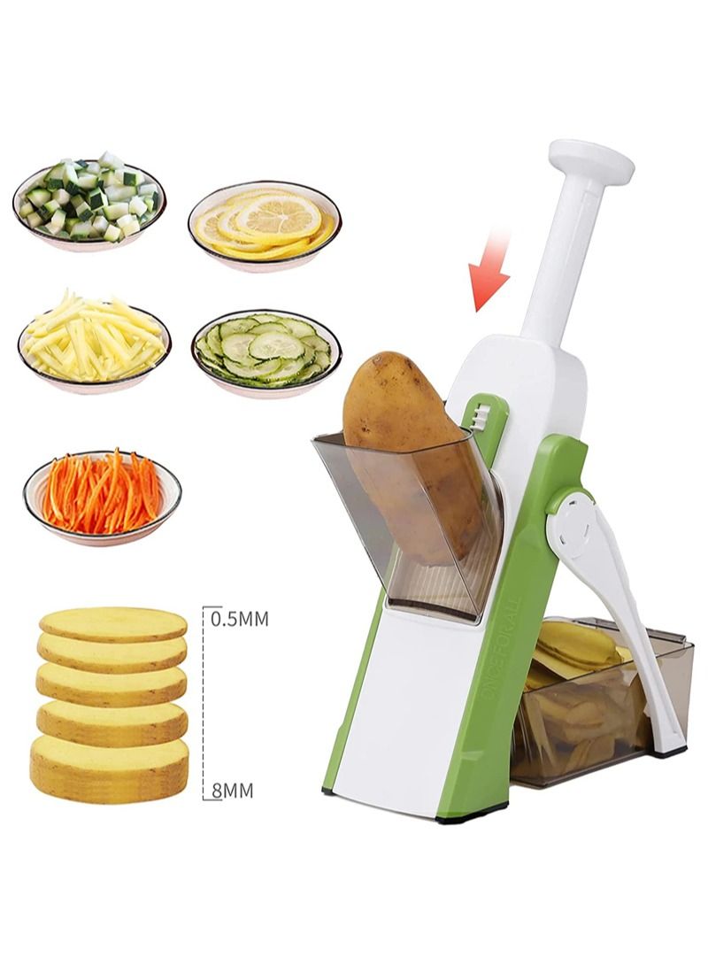 إيه جي دي اداة تقطيع مندولين للمطبخ متعددة الوظائف آمنة غذائيًا لتقطيع الخضروات والجزر والبصل والبطاطس والفواكه - Image 2