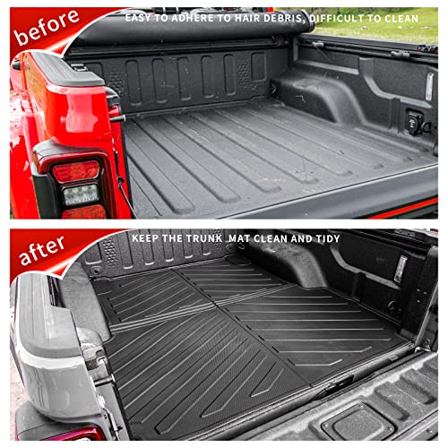 Thinzyou Bed Mat Compatible with 2020-2025 2026 Jeep Gladiator 5FT Truck Bed Mat Trunk Bed Liner TPE All Weather 2024 Jeep Gladiator Accessories (5FT, Truck Bed Mat) - Image 2