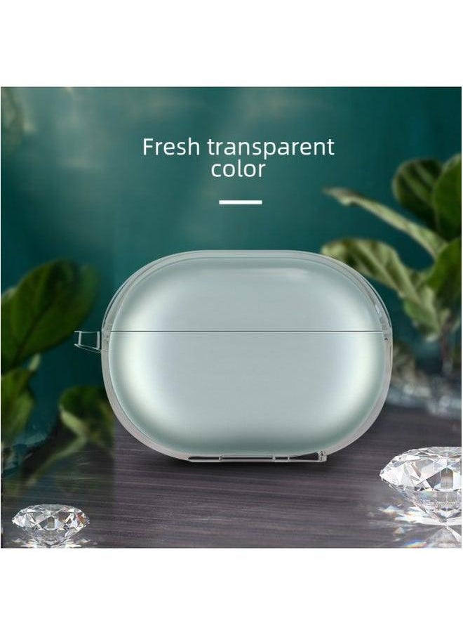 For Huawei FreeBuds Pro4 Transparent Protective Cover 3 Bluetooth Headset Anti-drop Wear-resistant HD Shell-Color:For Free Clip-Model:TPU [with Hook]]