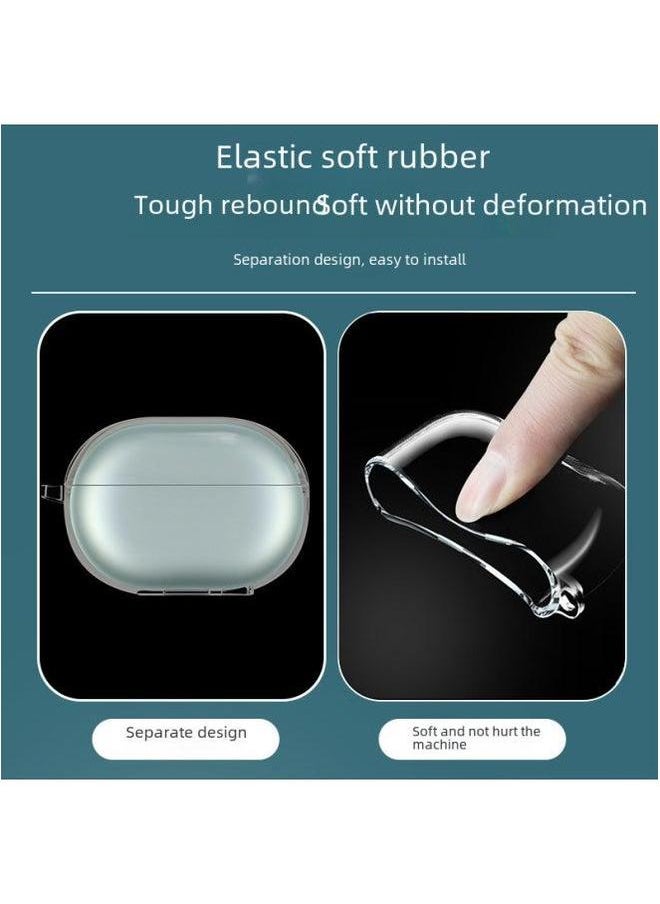 For Huawei FreeBuds Pro4 Transparent Protective Cover 3 Bluetooth Headset Anti-drop Wear-resistant HD Shell-Color:For Free Clip-Model:TPU [with Hook]]