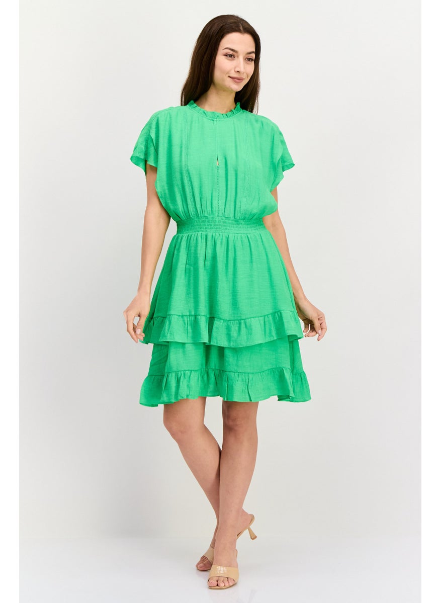 Scotch & Soda Women Textured Mini Dress, Green  - Image 3