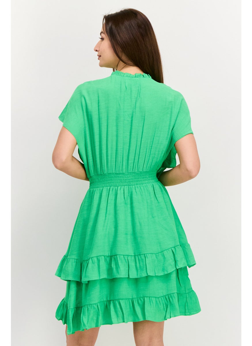 Scotch & Soda Women Textured Mini Dress, Green  - Image 4