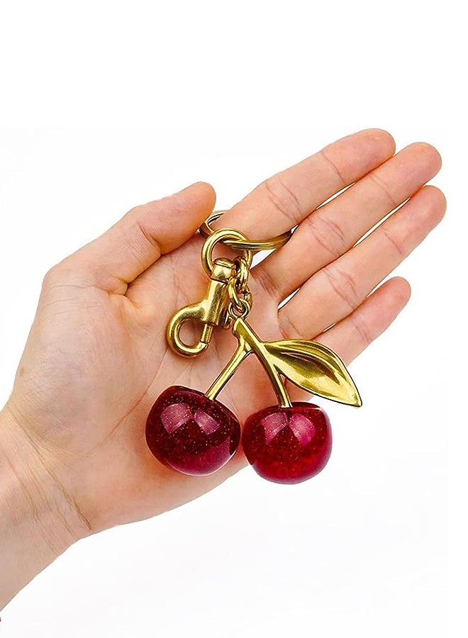 2 قطعة سلسلة مفاتيح على شكل حقيبة كرز، سلسلة مفاتيح نسائية لطيفة، حلقات مفاتيح سيارة - Image 3