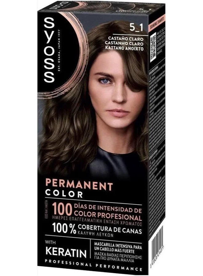 Syoss Permanent Color Hair Dye 5_1 Light Brown - Image 1
