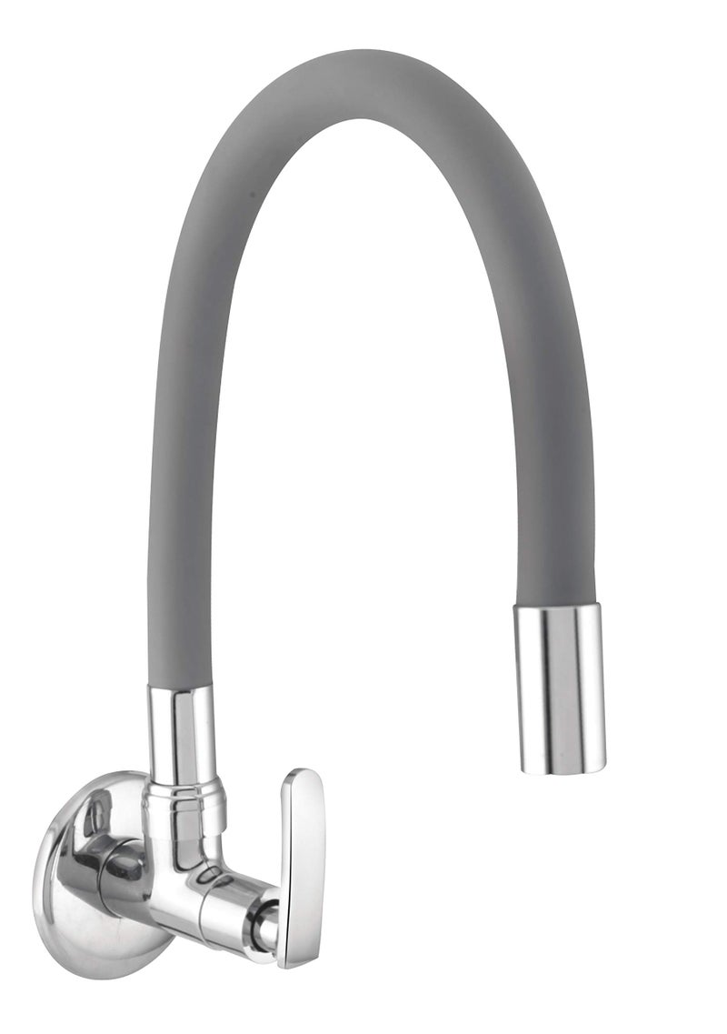 10x SC-4565 Brass Spout Sink Cock, Silver, Chrome Finish - Image 1