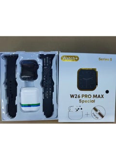 W26PRO MAX Ultra S8 Smart Watch 2-in -1 Sports Watch Bluetooth Headset W26PRO MAX-Color:W26 Pro Max Black + Dual Watch Strap + Headphones