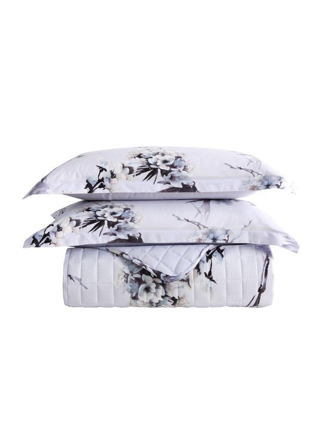 VALENTINI 4-Piece Microfiber Printed Bedspread Queen Set - Image 2