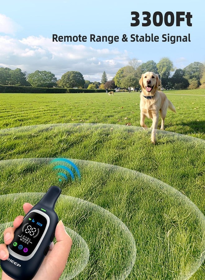 Aikeep 2-in-1 Dog Shock Collar and Bark Collar for Dogs - 3300FT Dog Training Collar with Remote, IP67 Waterproof e Collar with Anti-Bark/Beep/Vibration/Shock Modes for Small Medium Large Dog(8-120Lbs) - Image 4