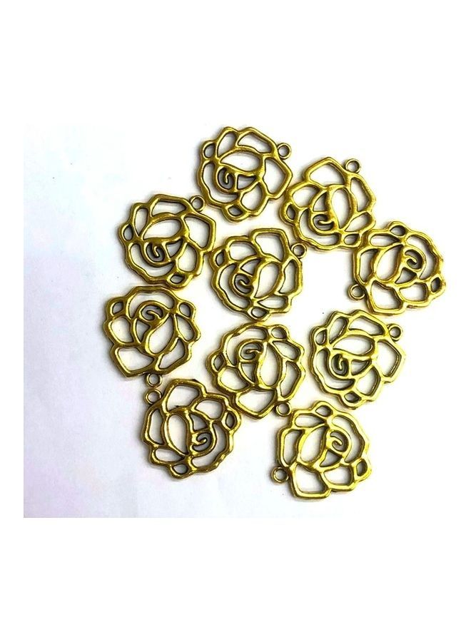 NIBEMINENT 10-Piece Metal Flower Shaped Pendent Set