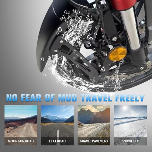 HAONEL Motorcycle Front Fender Mudguard Extender with Bracket Replacement for Honda Africa Twin Adventure CRF1000L CRF1000 ADV CRF1100L CRF 1100L CRF1100 2023 2024 (Black) - Image 5