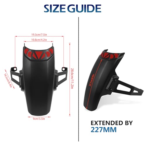 HAONEL Motorcycle Front Fender Mudguard Extender with Bracket Replacement for Honda Africa Twin Adventure CRF1000L CRF1000 ADV CRF1100L CRF 1100L CRF1100 2023 2024 (Black) - Image 4