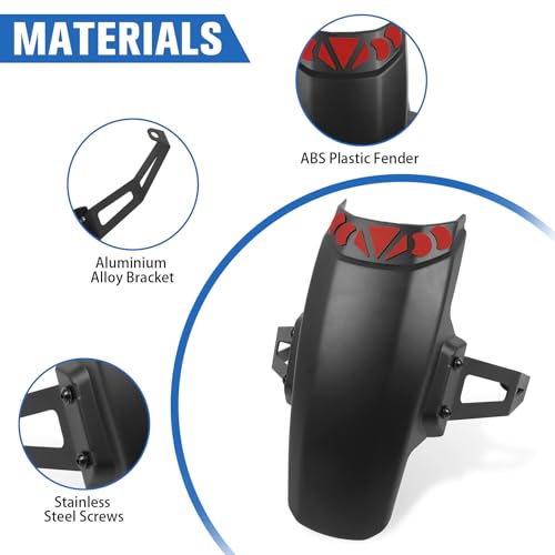 HAONEL Motorcycle Front Fender Mudguard Extender with Bracket Replacement for Honda Africa Twin Adventure CRF1000L CRF1000 ADV CRF1100L CRF 1100L CRF1100 2023 2024 (Black) - Image 2