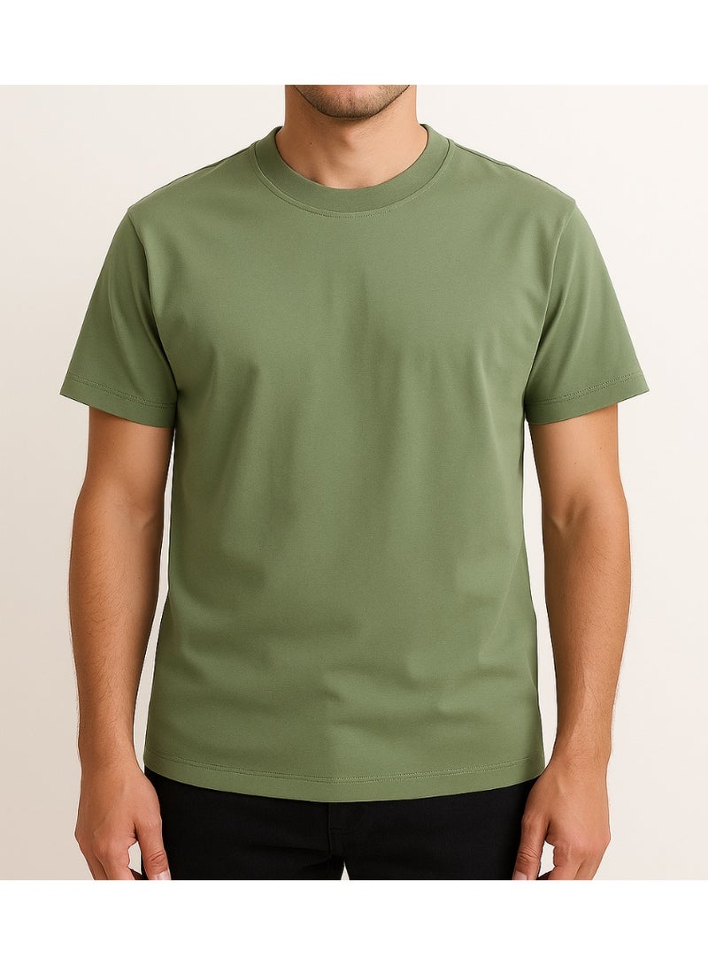 Oversized Fit Crew Neck Cotton Basic T-Shirt-Unisex Basic Oversized T-Shirt-Round Neck CottonT-Shirts-Oversized Plain T-Shirts-Streetwear T-Shirts-Undershirts' Basic-Basic Under Jacket  - Image 2