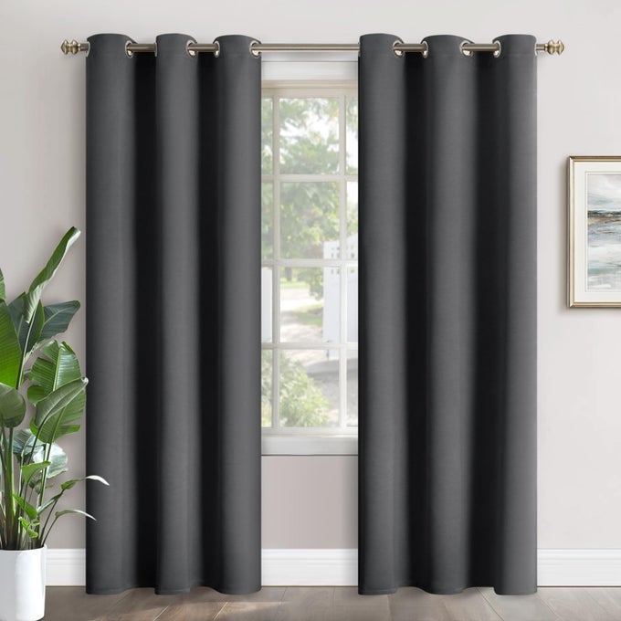 Blackout Curtains 84 Inches Long Thermal Insulated with Grommet Top Room Darkening Drapes for Bedroom and Living Room Privacy Light Shading Blinds 2 Panels 42 x 84 Inch Dark Grey