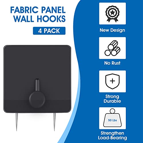 Lounsweer 4 Pcs Cubicle Hooks for Fabric Walls Cubicle Clips Fabric Panel Wall Coat Hooks Stainless Steel Cubicle Picture Hangers for 50 Lbs Home Office Room Board Hanging Supply - Image 5