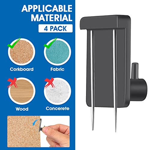 Lounsweer 4 Pcs Cubicle Hooks for Fabric Walls Cubicle Clips Fabric Panel Wall Coat Hooks Stainless Steel Cubicle Picture Hangers for 50 Lbs Home Office Room Board Hanging Supply - Image 3