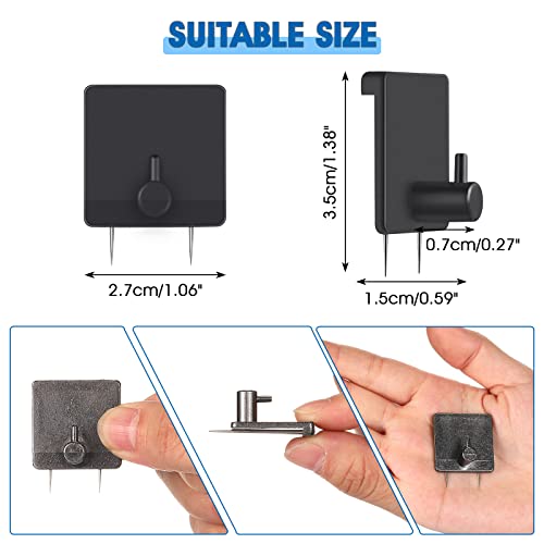 Lounsweer 4 Pcs Cubicle Hooks for Fabric Walls Cubicle Clips Fabric Panel Wall Coat Hooks Stainless Steel Cubicle Picture Hangers for 50 Lbs Home Office Room Board Hanging Supply - Image 2