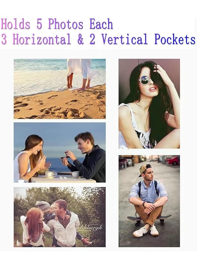 The Bros Extra Large Photo Album 600 Pockets With Window,Sewn Bonded Leather Book Pockets Hardcover Photo Frame 6x4 Photos Wedding Gift Valentines Day Present (Black) - Image 3