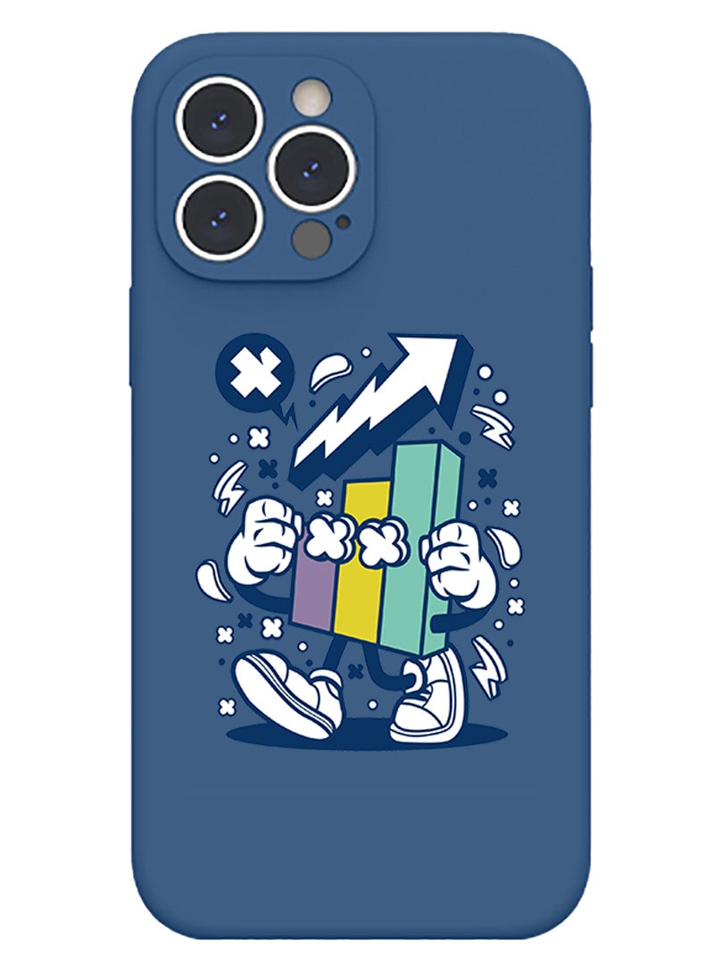 Theodor Protective Slim Fit Case Liquid Silicone Cover with Full Body Protection Anti-Scratch Shockproof Case For iPhone 14 Pro Blue  - Stocks Market copy - Image 1