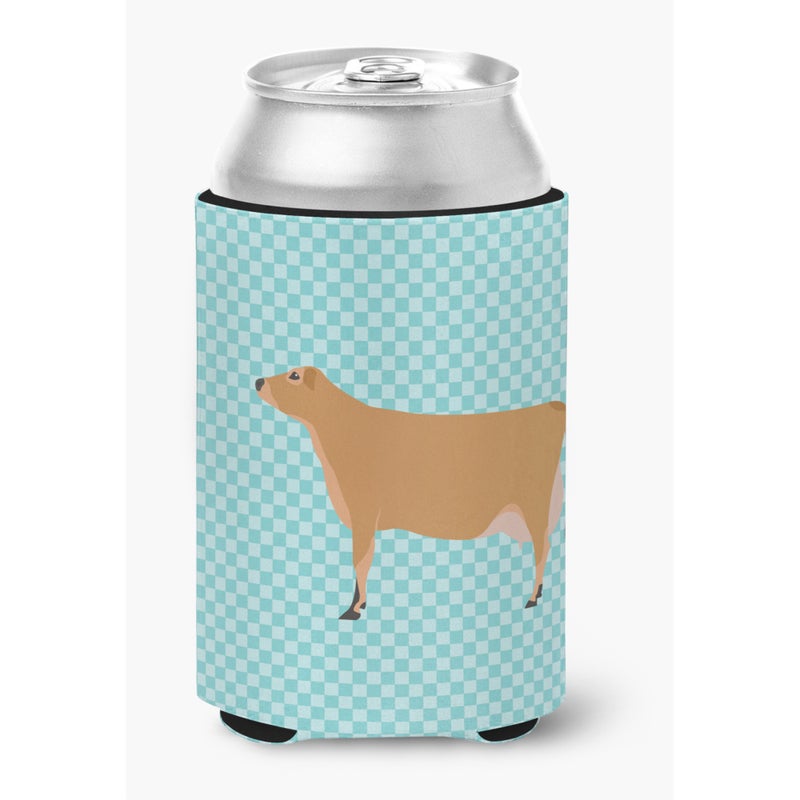 Caroline's Treasures ""Caroline's Treasures Jersey Cow Blue Check Decorative Can Hugger  Multicolor""
