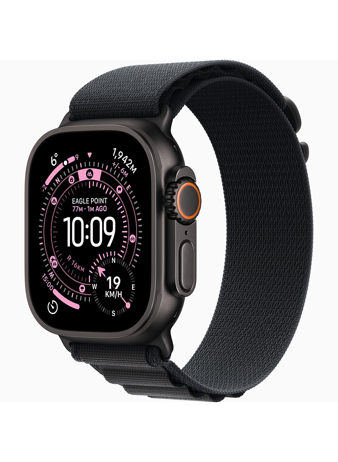 Apple Watch Ultra 3 GPS + Cellular 49mm (Middle East Version) Black Titanium Case With Black Alpine Loop - Medium