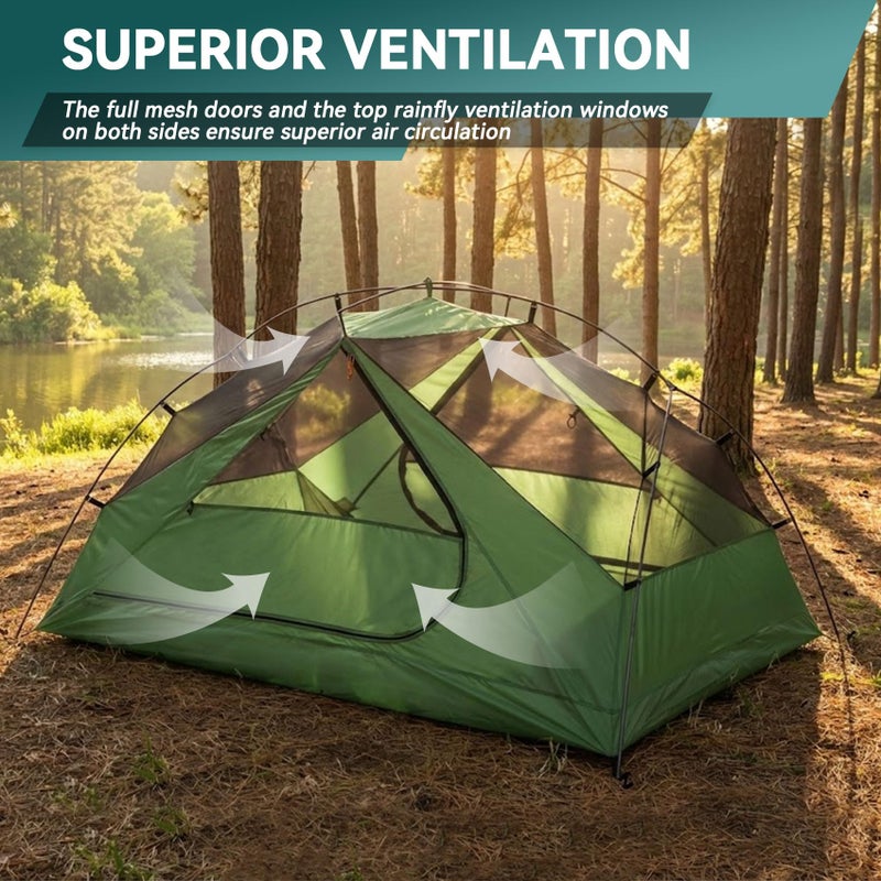Clostnature 2 Person Backpacking Tent - Lightweight Two Person Tent for Backpacking, Easy Set Up Waterproof Camping Tent for Adults, Kids, Scouts, Large Size Outdoor, Hiking Gear - Image 4