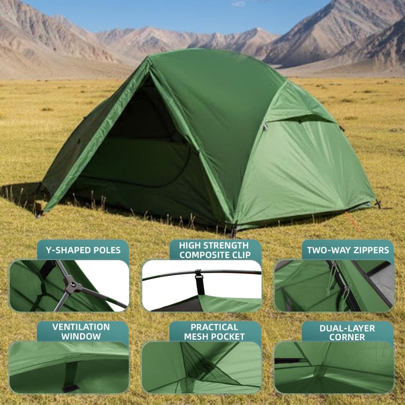 Clostnature 2 Person Backpacking Tent - Lightweight Two Person Tent for Backpacking, Easy Set Up Waterproof Camping Tent for Adults, Kids, Scouts, Large Size Outdoor, Hiking Gear - Image 5