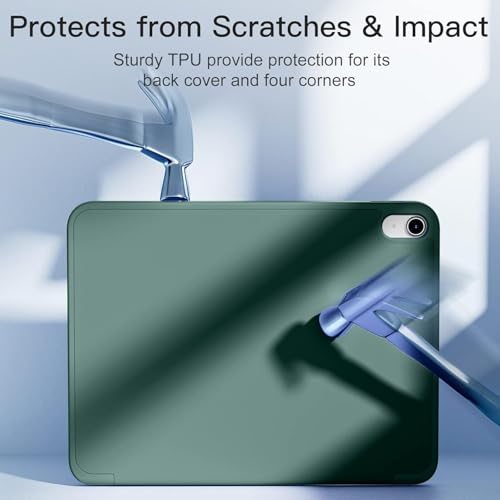 CERLINK Case for iPad (A16) 11th/10th Generation (2025/2022)-Auto Sleep/Wake Cover Pencil Holder Soft Flexible Case Recoil Series for Apple iPad 10th/11th Gen (Pine Green) - Image 5