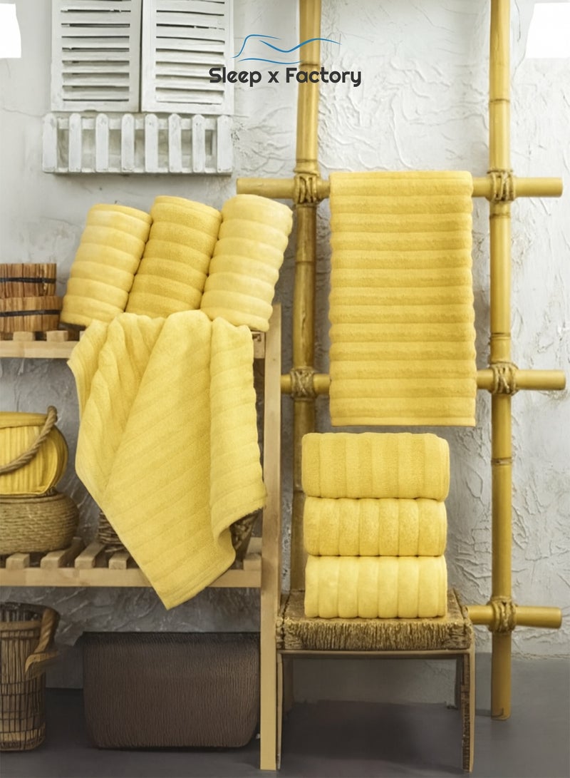 Sleep x Factory Wavy Textured Bath Towel – 100% Pure Cotton, Soft & Absorbent – 50x100 cm - Image 3