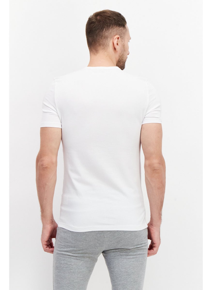 Adidas Men 2 Pieces Solid Undershirt, White  - Image 4