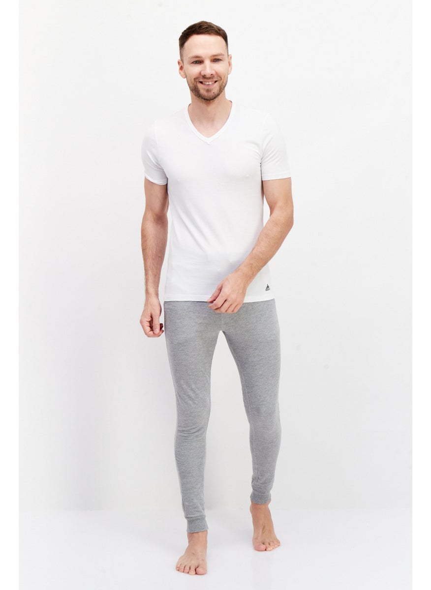 Adidas Men 2 Pieces Solid Undershirt, White  - Image 2