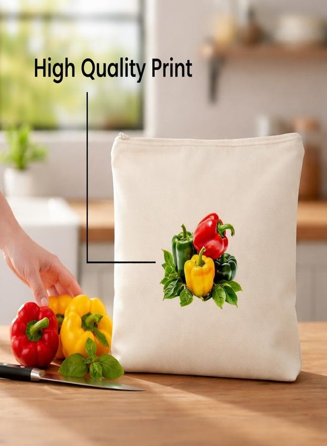 BSITFOW Reusable Vegetable Bags, Cotton Washable - Organic Cotton Vegetable Bags - Cloth Bag with Zipper - Fabric Produce Bag - Bread Sack (10 pcs)(Beige) - Image 4