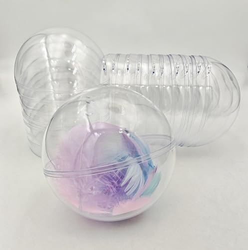 YOZIEMQ Acrylic Hollow Ball, Clear Plastic Fillable Ornaments Ball, DIY Clear Plastic Balls for New Years Present,Xmas Tree,Home Decoration,Wedding,Party (10cm/3.94inch,10PCS) - Image 5
