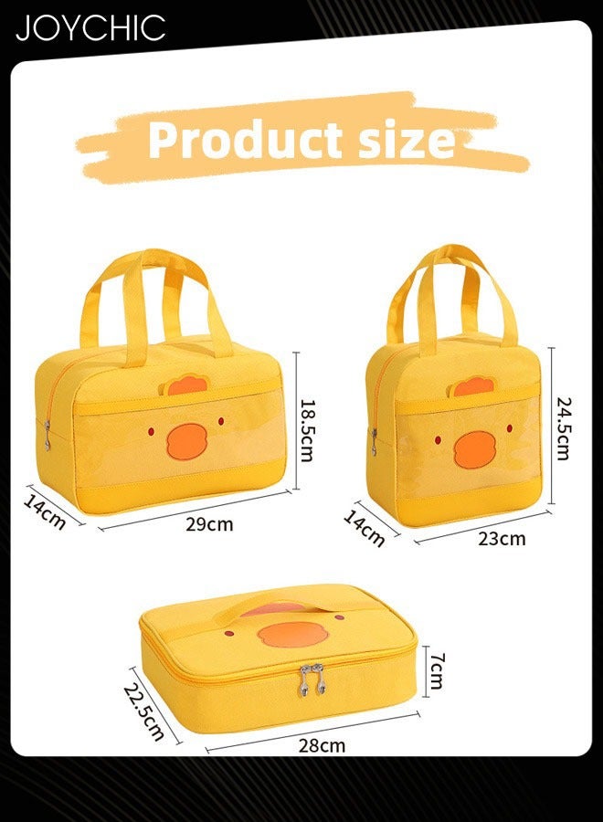 Joychic 3-Piece Oxford Multifunction Food Insulation Bag Warm and Fresh Keeping Reusable Lunch Bag for School Office Outdoor Picnic - Image 3