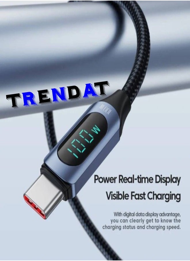 GERLAX 100W Fast Charging Cable And Screen To Show The Charging Capacity From Type C to Type C  - Image 3